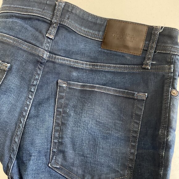 Jack And Jones Tim Slim Fit Men 30X32 Stretch Dark Wash Denim Jeans - Picture 4 of 10